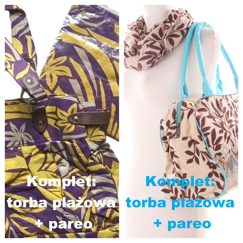 Duże torby plażowe bawełniane Made in India (paczka 50 szt., 12 modeli) - zdjecie 5